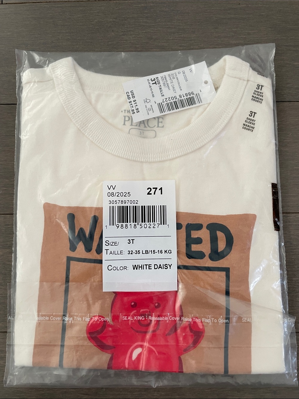 The Children's Place White Tee with Red Bear Graphic - 3T